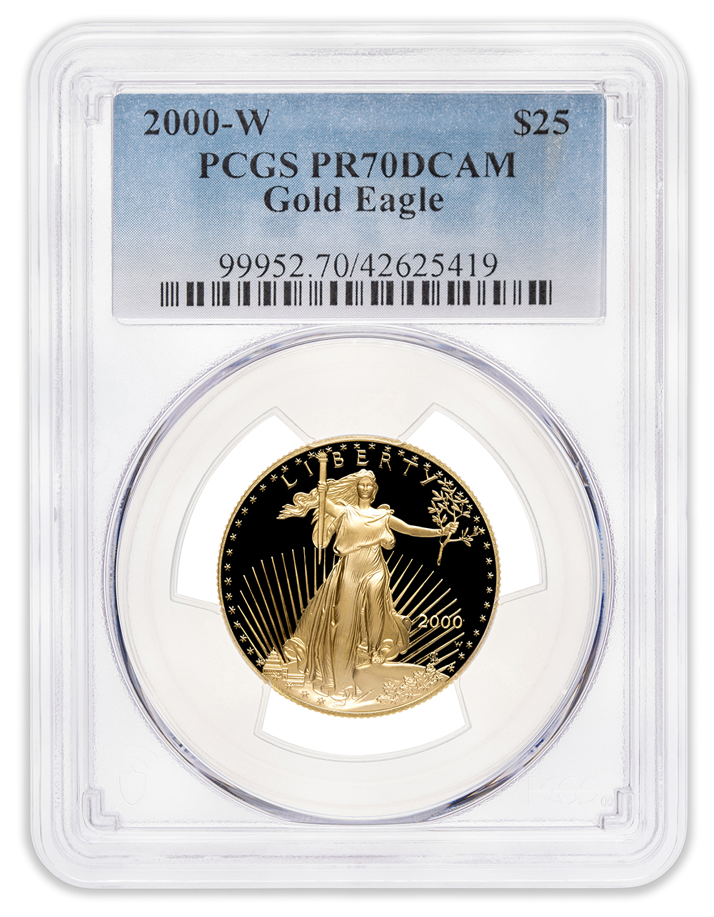 2000-W 1/2 oz Proof Gold Eagle $25 PCGS PR70