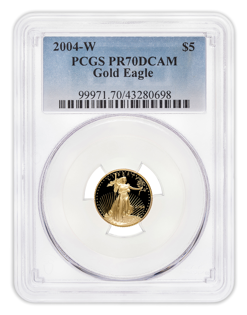 2004-W 1/10 oz Proof Gold Eagle $5 PCGS PR70