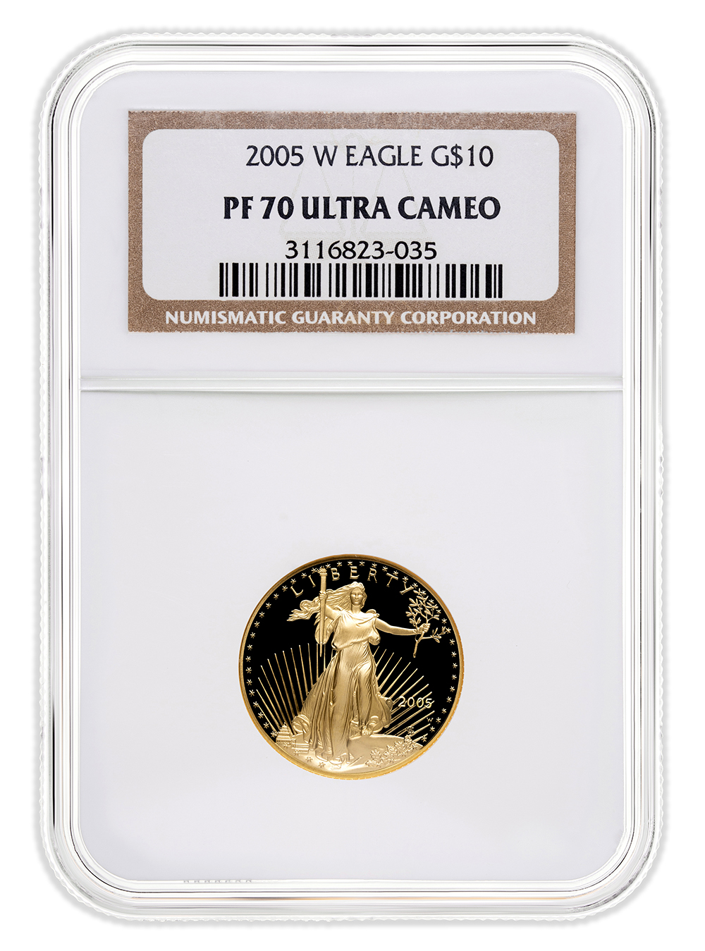 2005-W 1/4 oz Proof Gold Eagle $10 NGC PF70