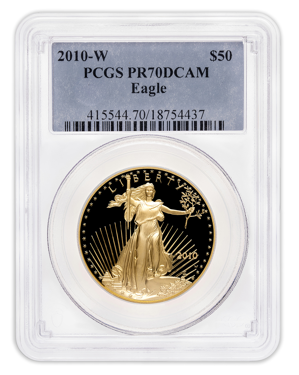 2010-W 1 oz Proof Gold Eagle $50 PCGS PR70