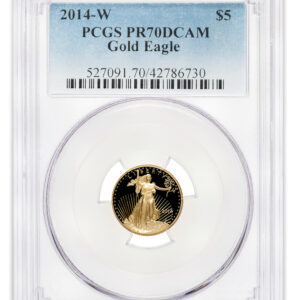 2014-W 1/10 oz Proof Gold Eagle $5 PCGS PR70