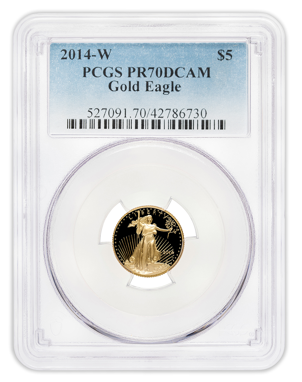 2014-W 1/10 oz Proof Gold Eagle $5 PCGS PR70
