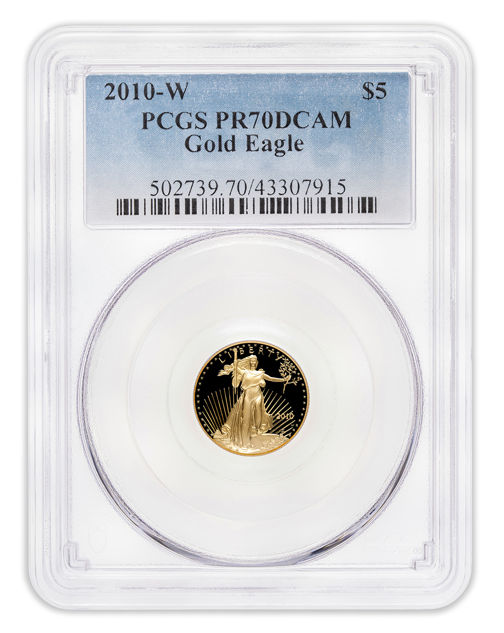 2010-W 1/10 oz Proof Gold Eagle $5 PCGS PR70