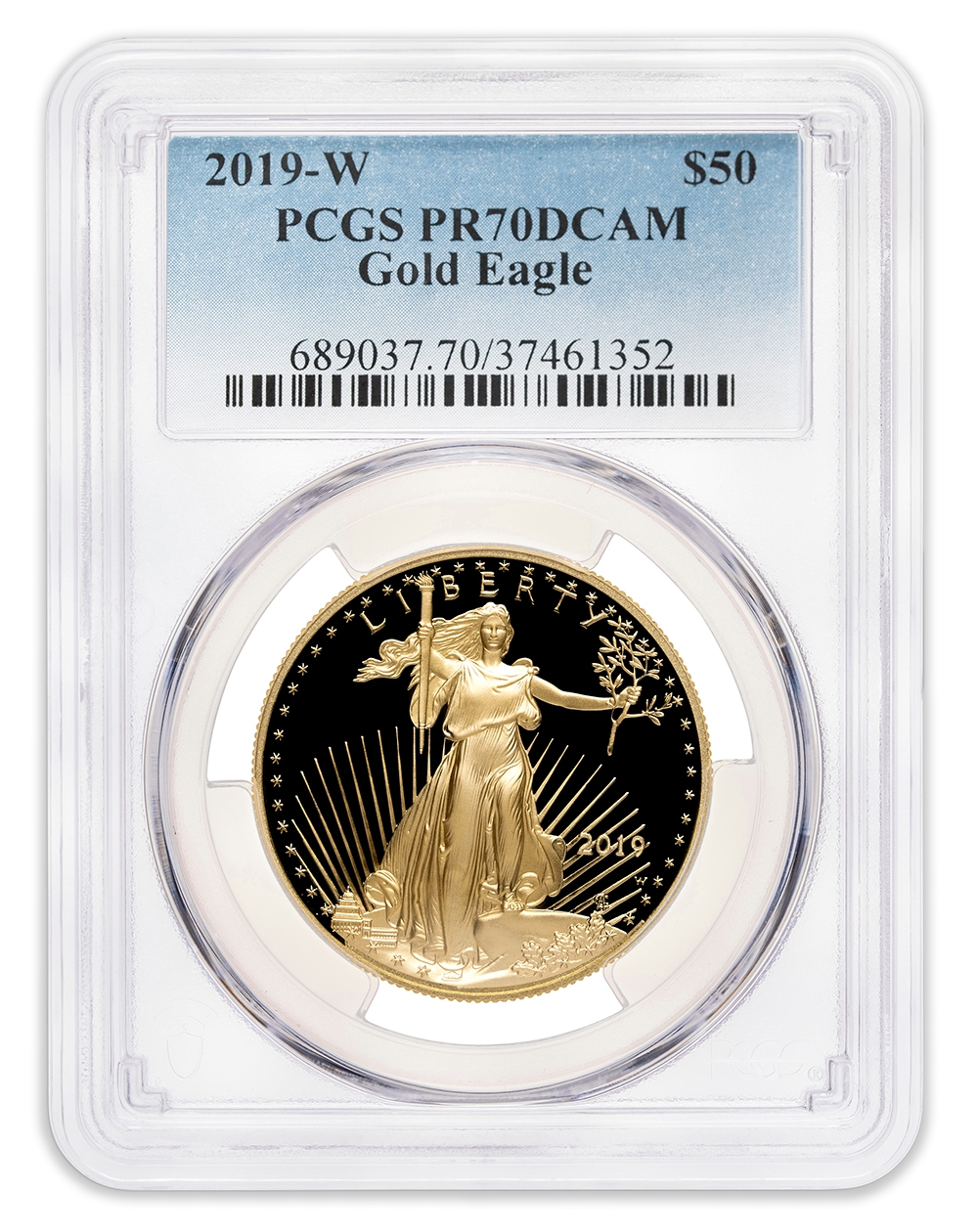2019-W 1 oz Proof Gold Eagle $50 PCGS PR70
