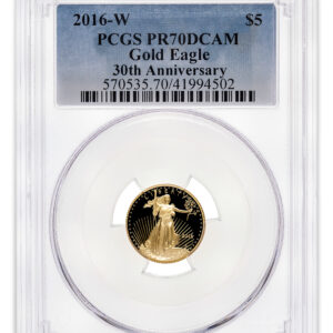 2016-W 1/10 oz Proof Gold Eagle $5 PCGS PR70