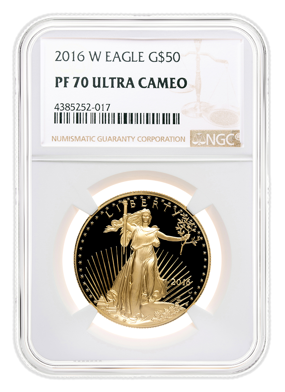 2016-W 1 oz Proof Gold Eagle $50 NGC PF70