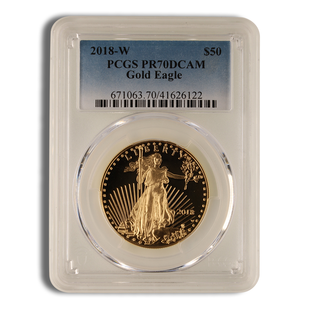 2018-W 1 oz Proof Gold Eagle $50 PCGS PR70