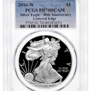 2016-W Proof Silver Eagle - 30th Anniv - PCGS PR70