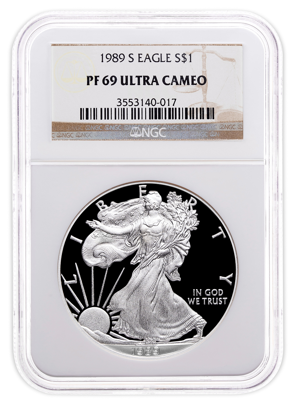 1989-S Proof Silver Eagle NGC PF69