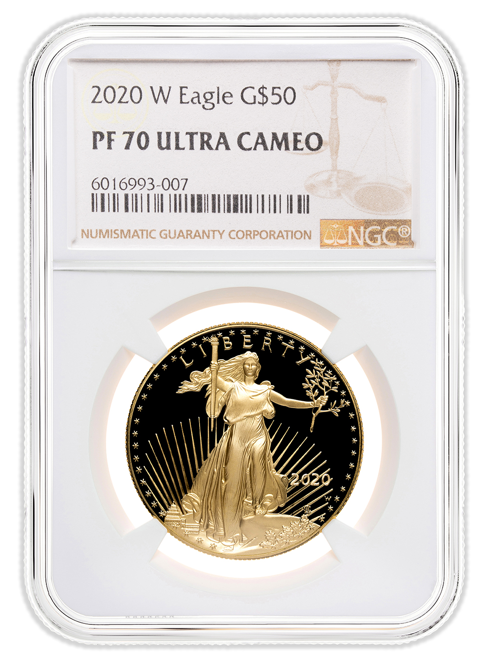 2020-W 1 oz Proof Gold Eagle $50 NGC PF70