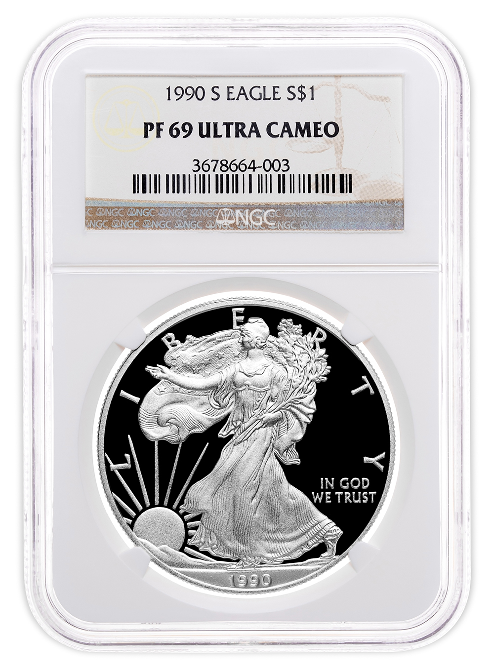 1990-S Proof Silver Eagle NGC PF69