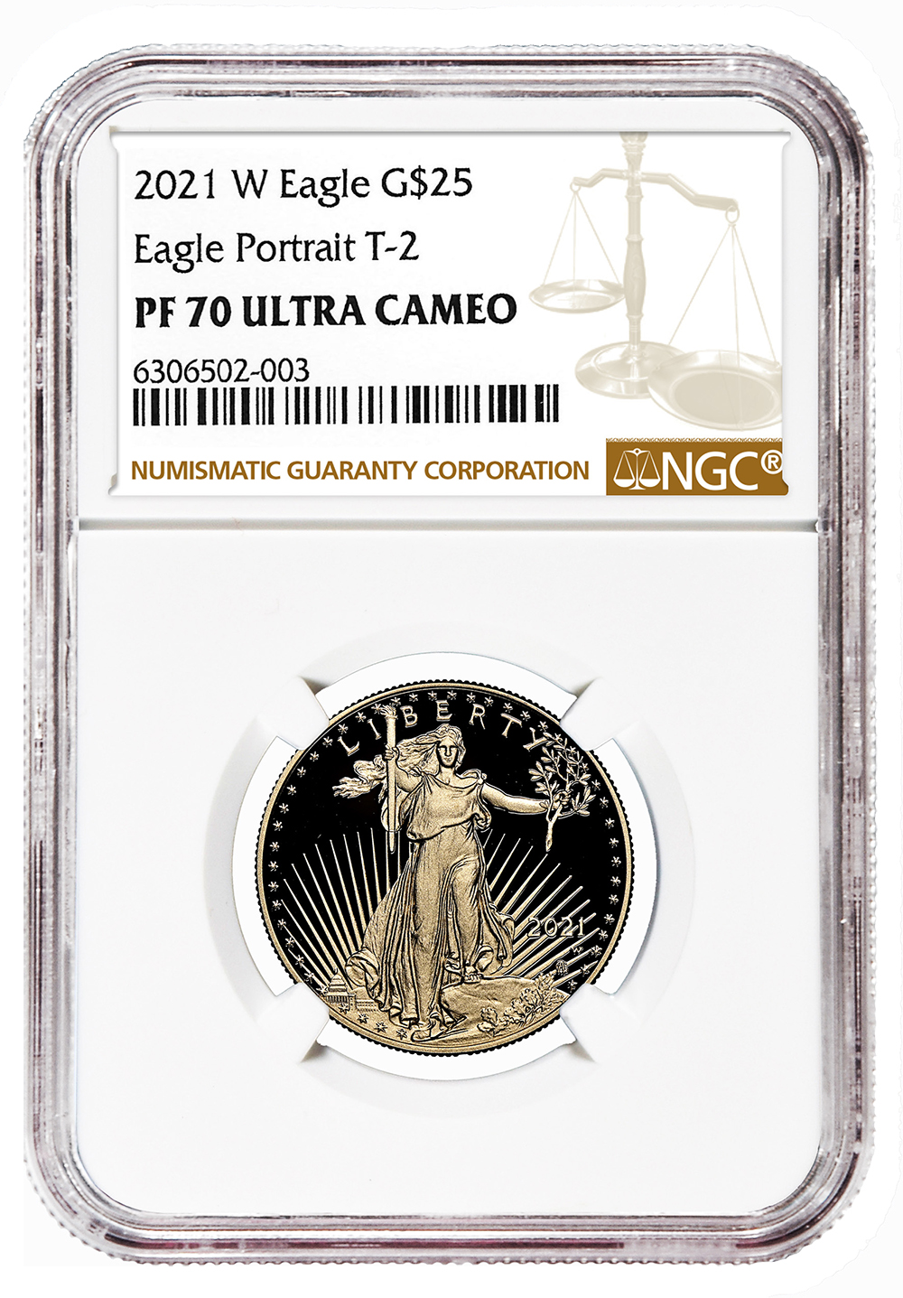 2021-W 1/2 oz Proof Gold Eagle $25 NGC PF70 - Type 2
