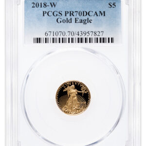 2018-W 1/10 oz Proof Gold Eagle $5 PCGS PR70