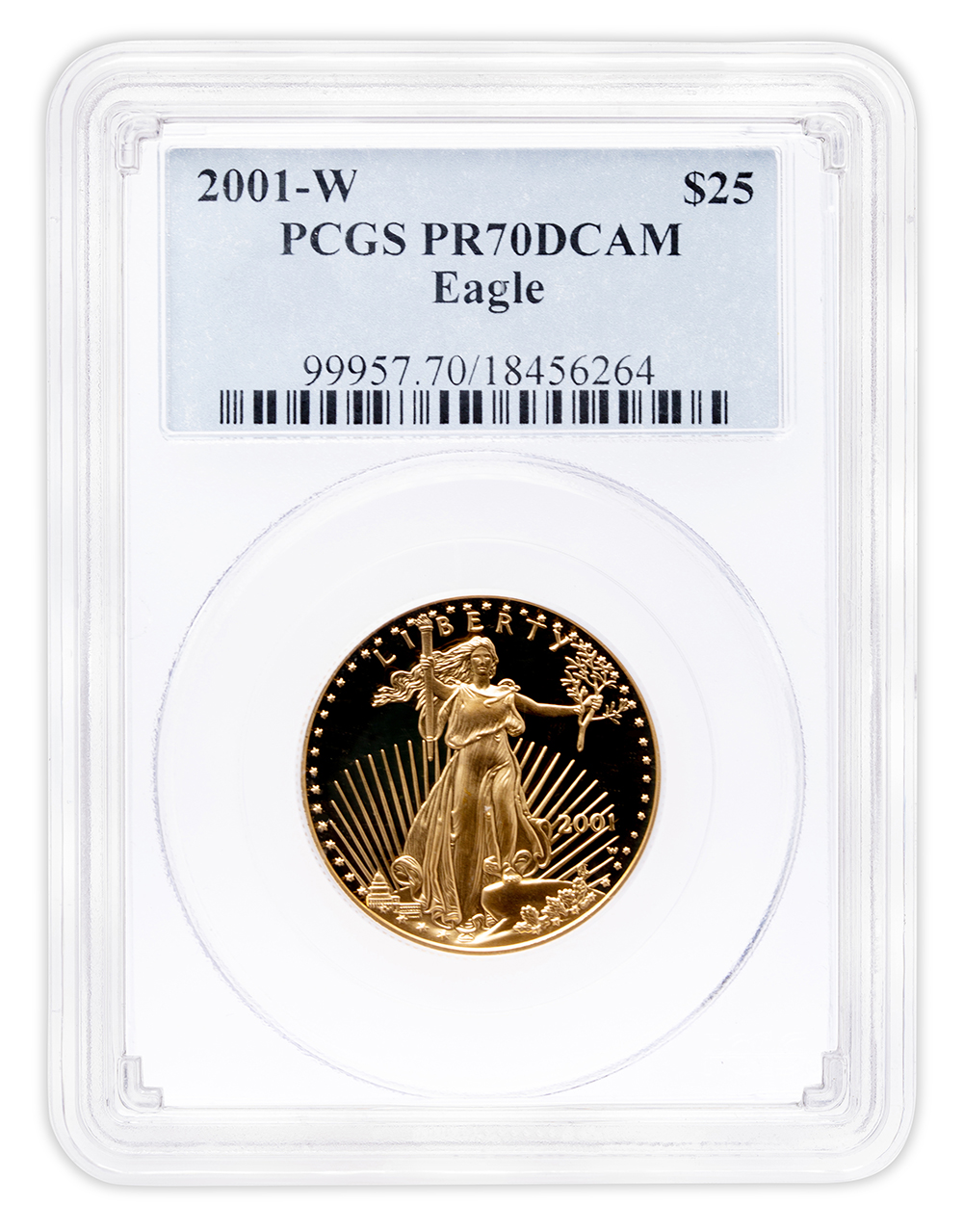 2001-W 1/2 oz Proof Gold Eagle $25 PCGS PR70