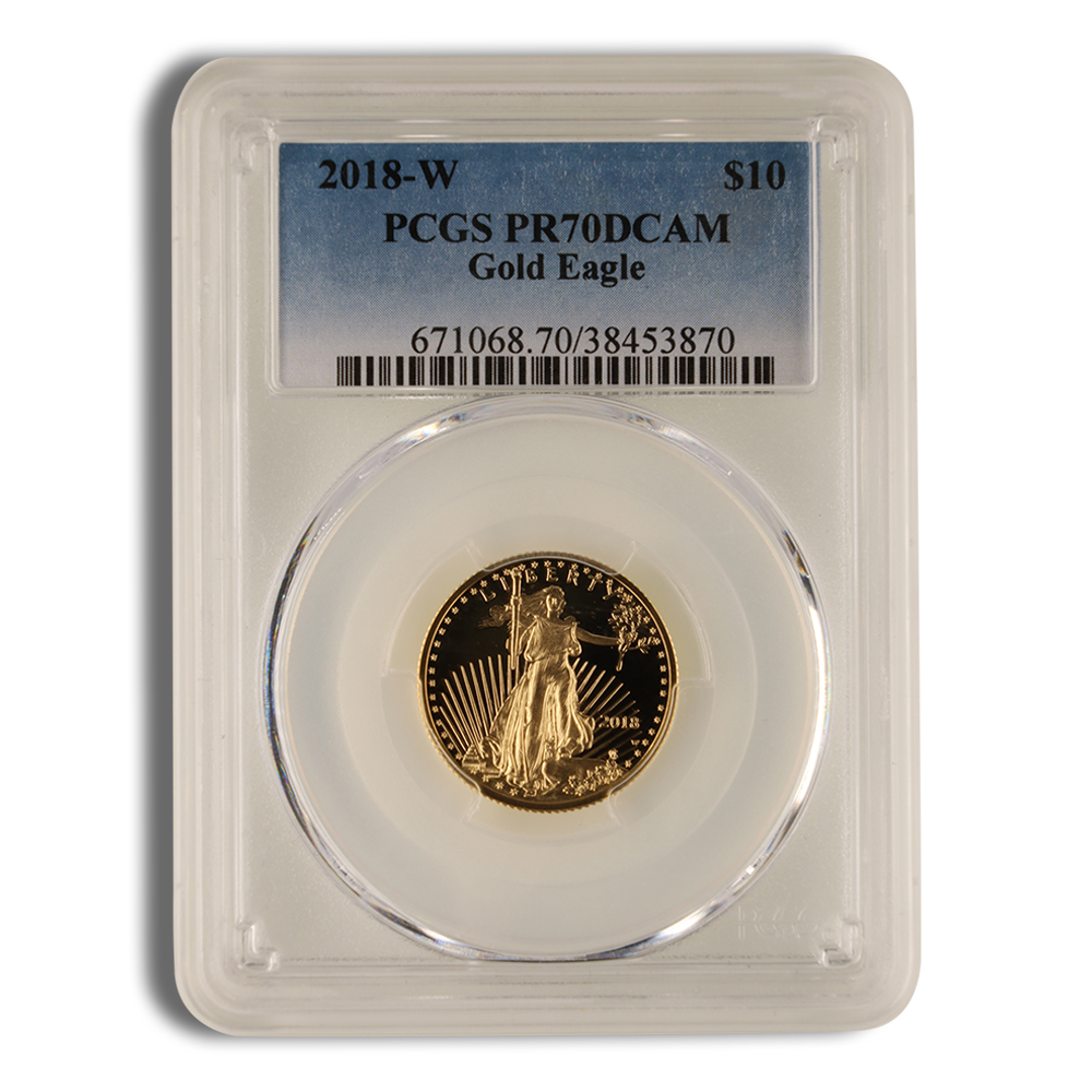 2018-W 1/4 oz Proof Gold Eagle $10 PCGS PR70