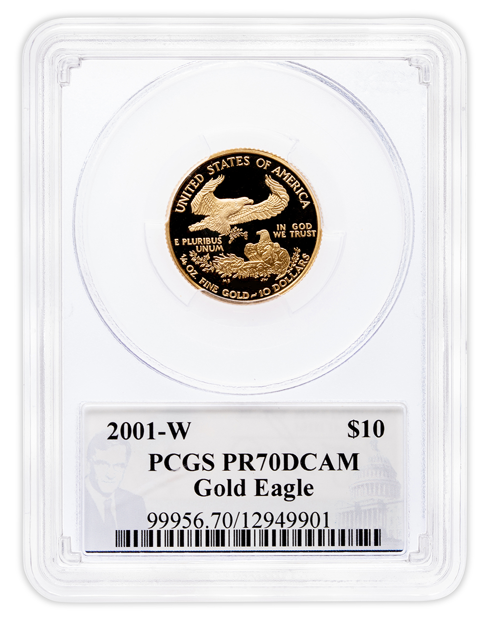 2001-W 1/4 oz Proof Gold Eagle $10 PCGS PR70
