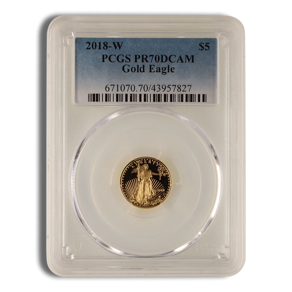 2018-W 1/10 oz Proof Gold Eagle $5 PCGS PR70
