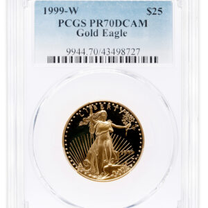 1999-W 1/2 oz Proof Gold Eagle $25 PCGS PR70