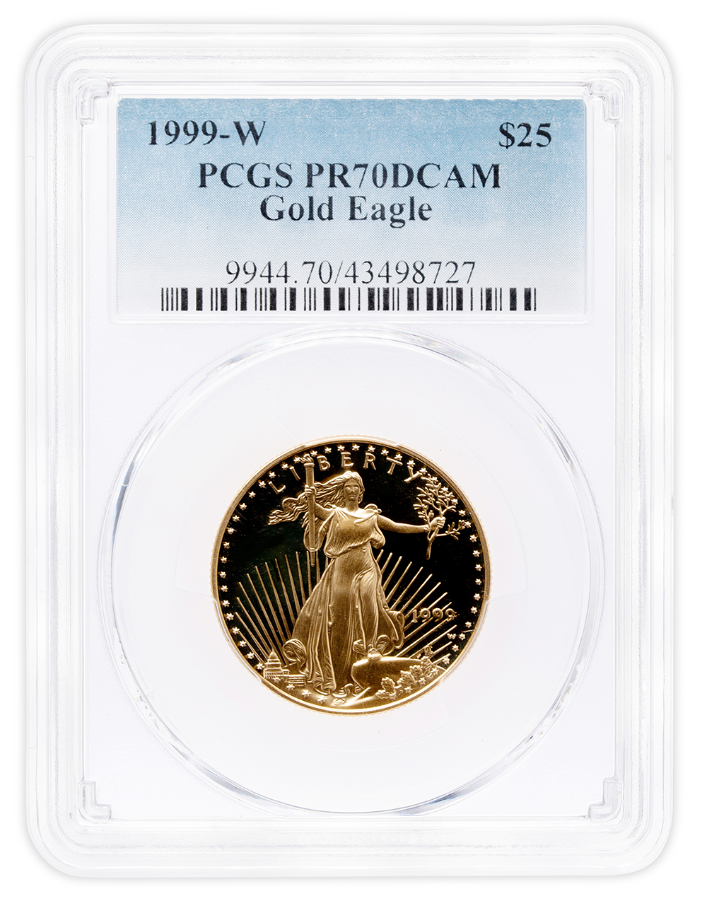 1999-W 1/2 oz Proof Gold Eagle $25 PCGS PR70