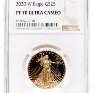2020-W 1/2 oz Proof Gold Eagle $25 NGC PF70