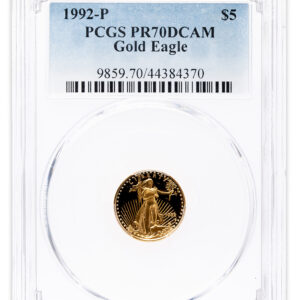 1992-P 1/10 oz Proof Gold Eagle $5 PCGS PR70