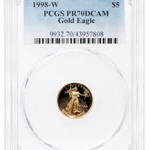 1998-W 1/10 oz Proof Gold Eagle $5 PCGS PR70