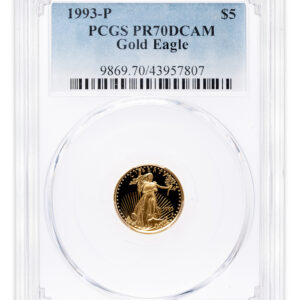 1993-P 1/10 oz Proof Gold Eagle $5 PCGS PR70