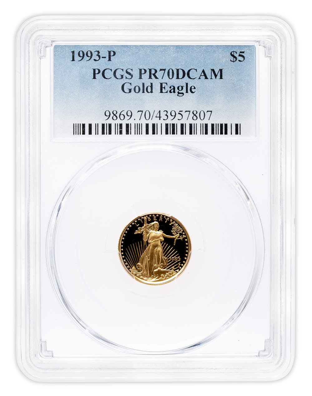 1993-P 1/10 oz Proof Gold Eagle $5 PCGS PR70