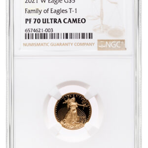 2021-W 1/10 oz Proof Gold Eagle $5 NGC PF70 – Type 1
