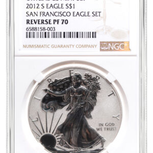 2012-S Reverse Proof Silver Eagle NGC PF70 Anni Set Designation