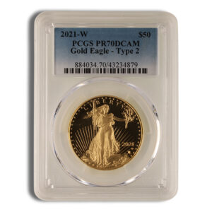 2021-W 1 oz Proof Gold Eagle $50 PCGS PR70 – Type 2