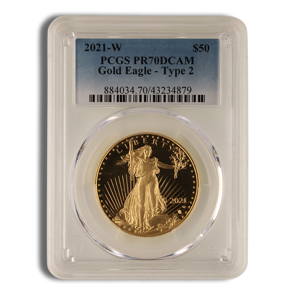 2021-W 1 oz Proof Gold Eagle $50 PCGS PR70 - Type 2