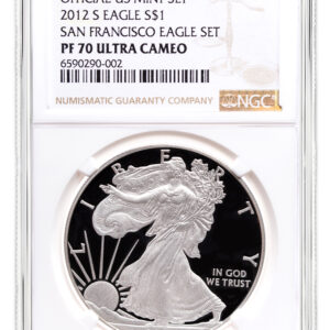 2012-S Proof Silver Eagle 75th Anniv NGC PF70 Anni Set Designation