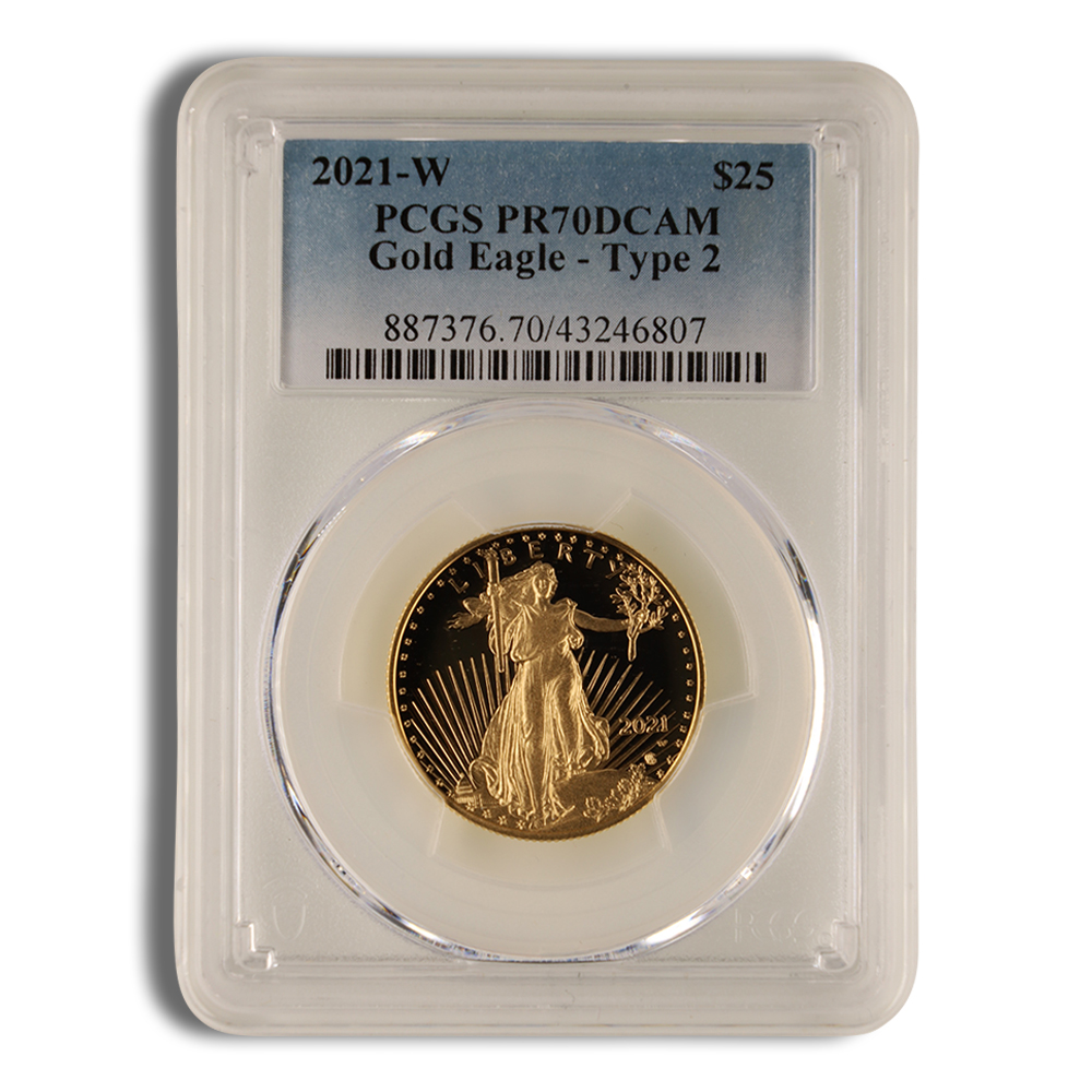 2021-W 1/2 oz Proof Gold Eagle $25 PCGS PR70 - Type 2