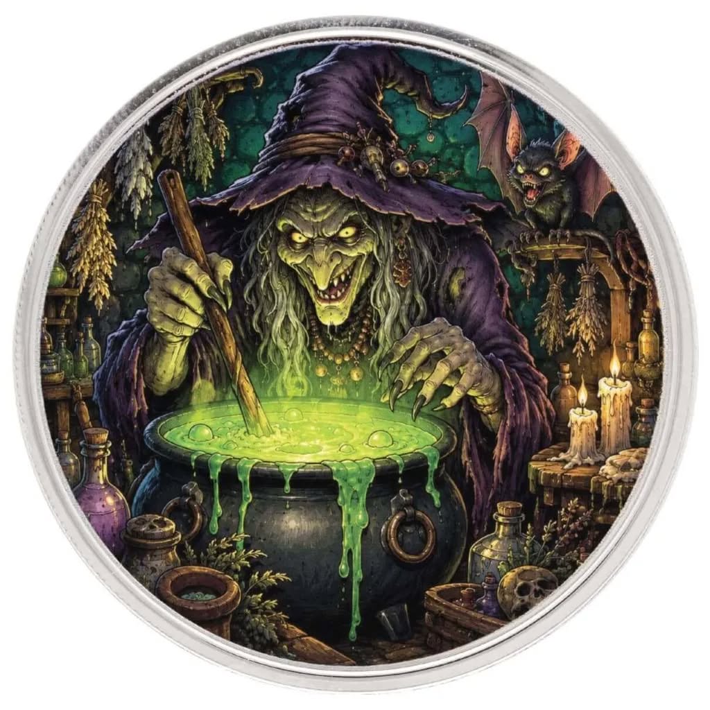 2026 Scottsdale Mint Halloween Horror's Collection Witch's Brew 1 oz Silver Round