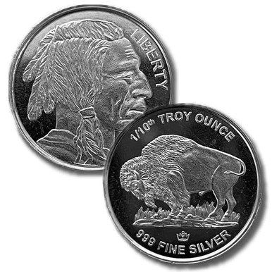 tenth oz silver round buffalo