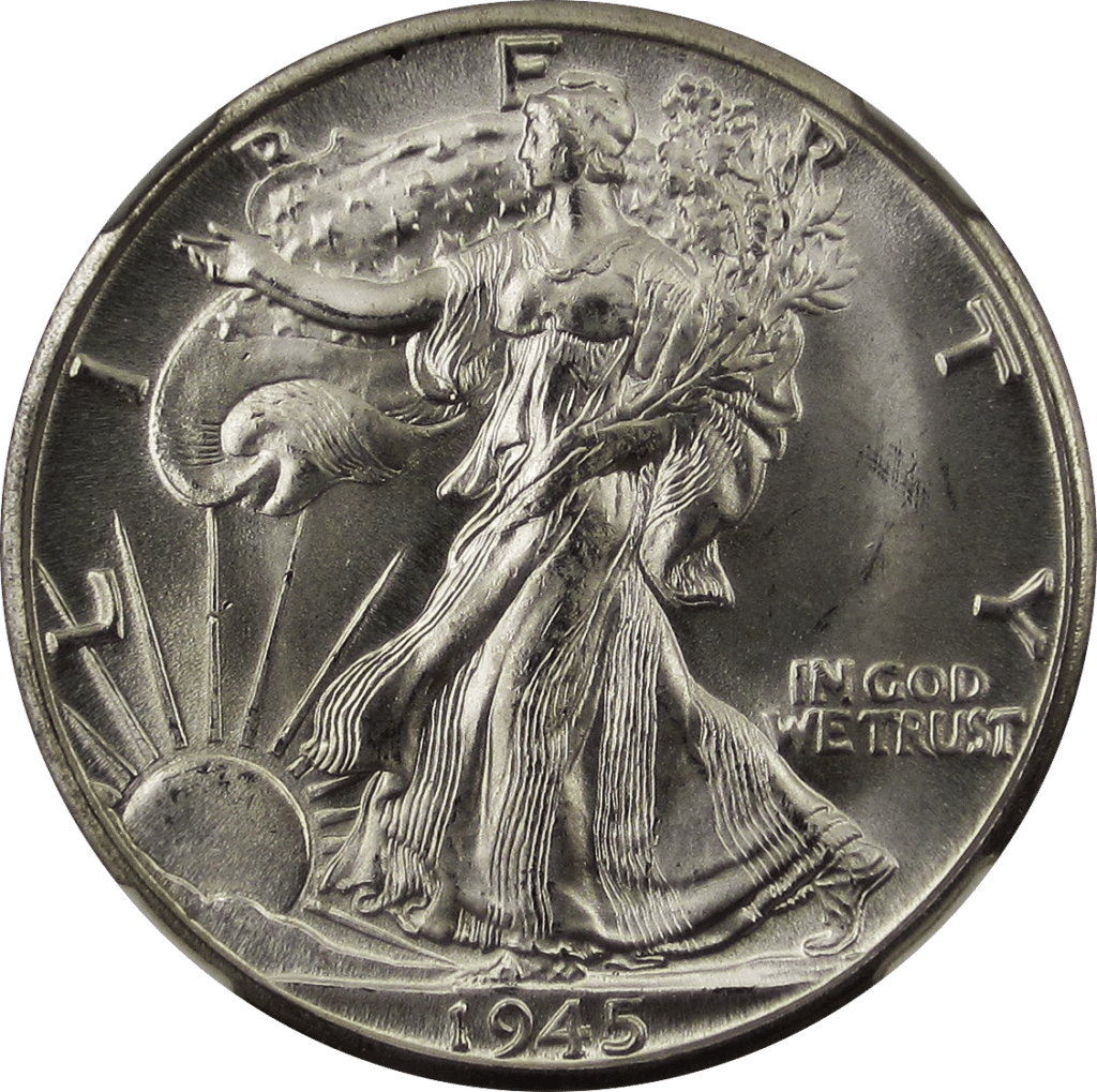 Walking Liberty Half Dollar 1945-D Obverse
